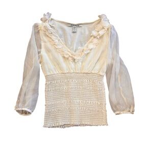 American Rag Cream Ruffled Blouse